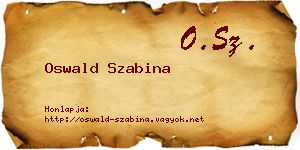 Oswald Szabina névjegykártya